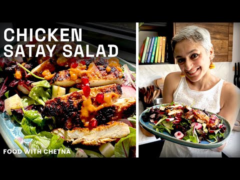 The best salad - CHICKEN SATAY SALAD with a delicious peanut sauce!