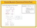 Mastering Quadratic Equations in Vertex Form