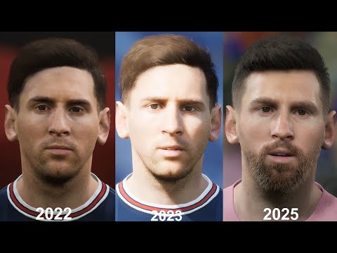 eFootball 2025 vs 22 e 23 Faces comparison