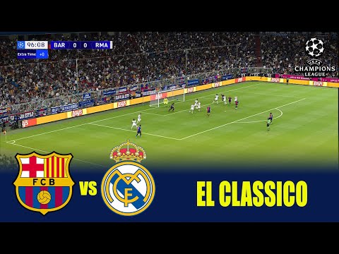 BARCELONA vs REAL MADRID | UEFA Champions League 24/25 | Full Match All Goals | PES Gameplay