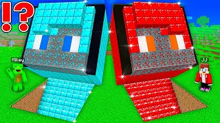 JJ and Mikey : HEAD BASE RUBY vs DIAMOND Challenge in Minecraft Challenge - Maizen JJ Mikey!