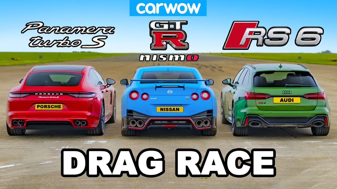 Nissan GT-R NISMO v Audi RS6 v Panamera Turbo S: DRAG RACE