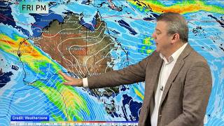 Oz: Hit & miss downpours from west coast to east coast, more cold fronts