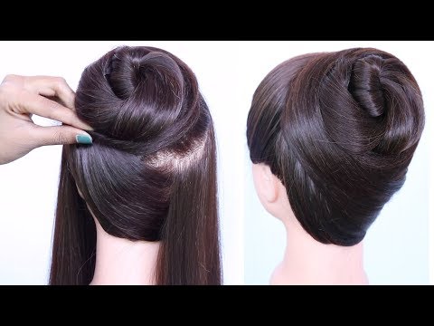 New latest bun hairstyle with trick | cute & easy hair style girl