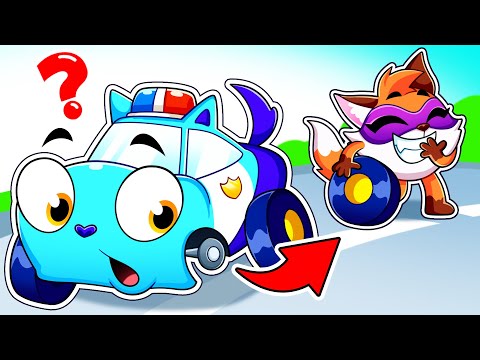 Who Stole The Wheel From The Baby Police Car? 🙀🚓 | Kids Songs | Baby Cars