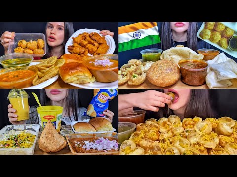 INDIAN STREET FOOD EATING COMPILATION | ASMR MUKBANG