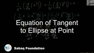 Equation of Tangent to Ellipse at Point