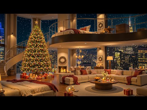 Christmas Apartment on a Winter Night 🎄 Soothing Jazz Music for Holiday Retreat