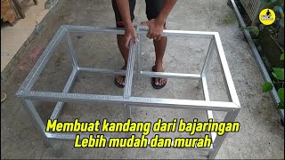 Tutorial membuat kandang kelinci 2 pintu dari bajaringan
