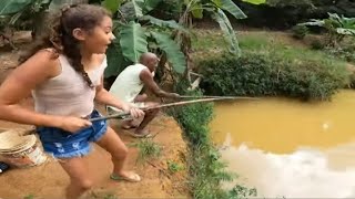 A VARA DE BAMBU QUASE NÃO AGUENTOU - PUXA BEBEL!