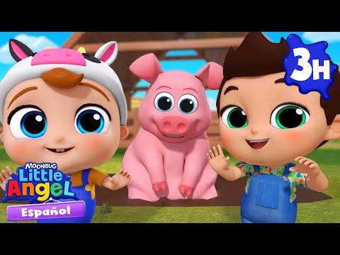 Bailamos en la granja 🐷 Canciones Infantiles🎵| Juega y aprende | Moonbug Español | Little Angel