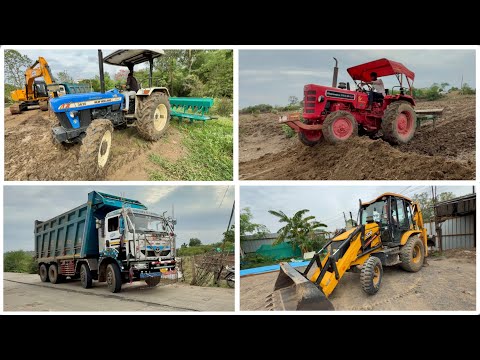 Rice Farming | New Holland 3630 SE | John Deere | JCB 3dx Xpert Working for Yard Maintenance