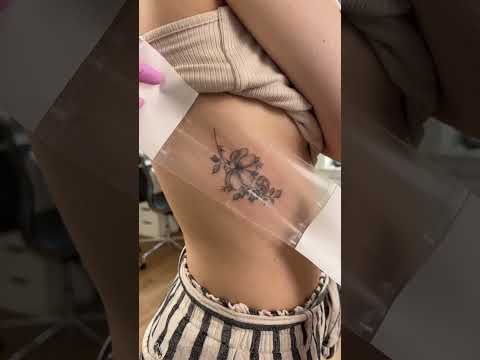 Packing up a tiny blossom rib tattoo a little bit of #asmr 🌸