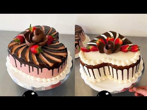 tutorial para decorar tortas corazon con canelones de chocolate y ganache