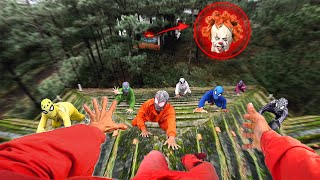 8 Spider-Man Meet CLOWN Serbian Dancing in Abandoned MANSION Area ( Run To Live POV )