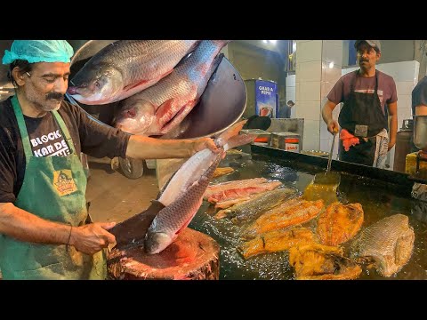 Amazing Fish Cutting Skills | Masala Fish Fry | Machli Farosh Rohu Fried Fish Street Food Hyderabad