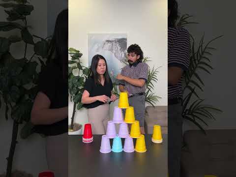 Colleagues test their luck in the cup stack cash game!
#shorts