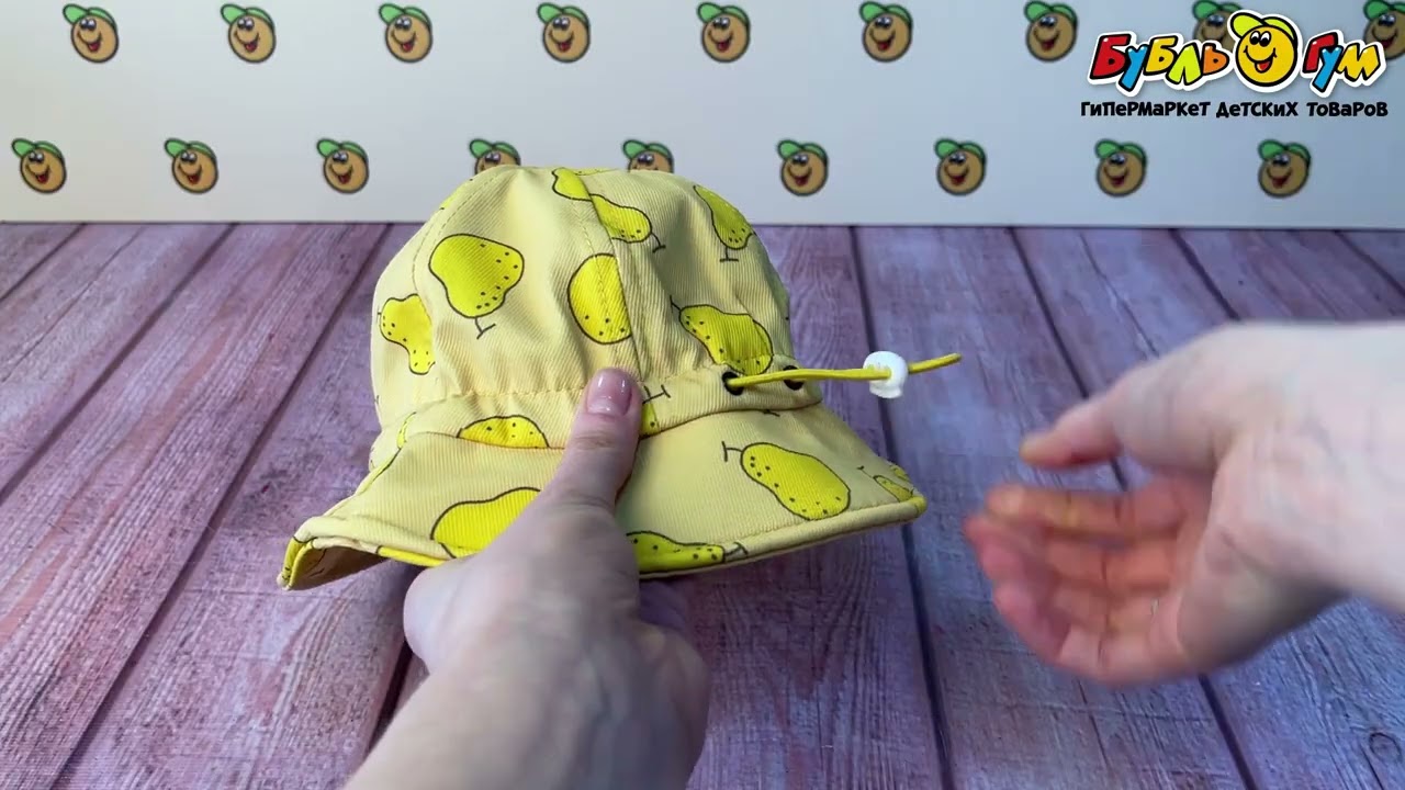 Панама priKinder с принтом груши желтая - видео Панама priKinder с принтом груши желтая - видео