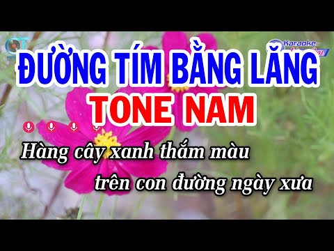 Karaoke Đường Tím Bằng Lăng Tone Nam ( D#m ) Nhạc Sống Đồng Sen