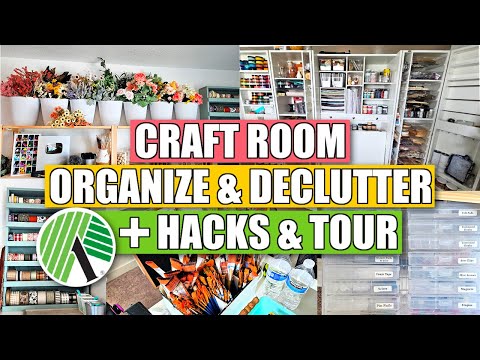 MEGA Craft Room Declutter, Organization Tips AND Dollar Tree Hacks | Craft Room Tour 2024