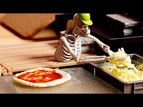 Small Pizza Delivery Shop - Stop Motion Cooking