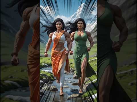 🇮🇳 India VS Pakistan 🇵🇰 Women running challenge 😱 #ai #india #pakistan #challenge #running #women