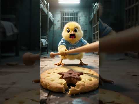 Yellow Chicken and dog playing Dalgona Candy Game #animals #cute#dalgona #funny #animation