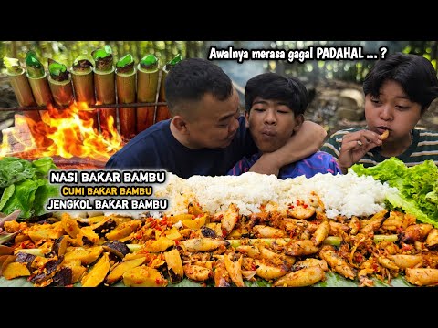 Disangka gagal PADAHAL ? Cumi bakar bambu + Nasi bakar bambu + Jengkol bakar bambu, Ngalimed