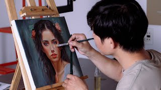 Vlog - 7 Days of Experiencing My First Time Painting a Portrait with Oil Paints