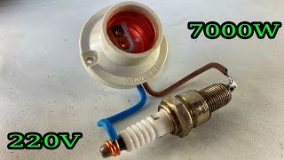5 Amazing How to  make 220v 7000w electricity energy using spark plug at home 100% free