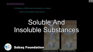 Soluble And Insoluble Substances