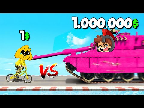CHOCAMOS un CARRO de 1$ vs 1.000.000$ en GTA 5 😱💥 ¡CARRERA IMPOSIBLE CARA A CARA!