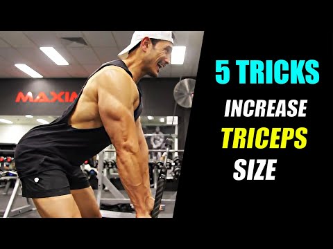GET BIG TRICEPS (ट्राइसेप का साइज़ बढ़ाएं)- 5 ways to Grow.
