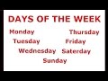 Days of the Week Activities
