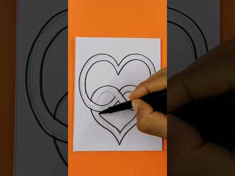 ♥️ Como Dibujar un CORAZÓN Ilusión Óptica #shorts #short #dibujo