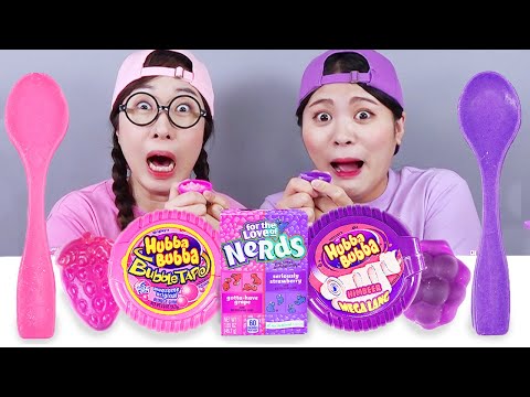 ピンクVS紫の食べ物チャレンジドナ