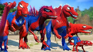 Con Khủng Long Bạo Chúa Siêu Nhân Nhện T ReX  chiến đấu với bầy Khủng Long Spider Man - khung log