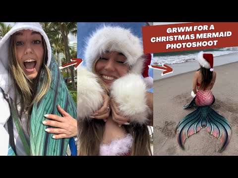 Get ready with me for a spontaneous Christmas Mermaid Photoshoot! 🧜🏼‍♀️🎄