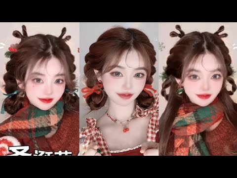 Super Easy & Cute Christmas Hairstyle Tutorials Korean Style for Girls