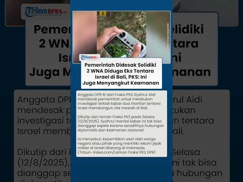 2 WNA Diduga Mantan Tentara Israel Bangun Vila di Bali, PKS Desak Pemerintah Lakukan Investigasi