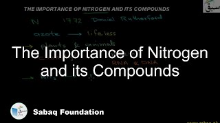 The Importance of Nitrogen and its Compounds