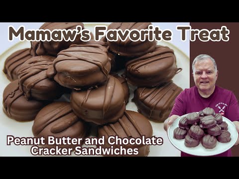 Peanut Butter and Chocolate Cracker Sandwiches- Mamaw’s Favorite Treat and Today is Her Birthday!