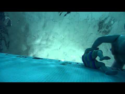 3yo William throwing the camera in the pool then diving to get it