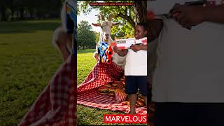 Marvelous nerf war vs funny Goat sleeping asmr burger pizza comedy dancing animal funny video
