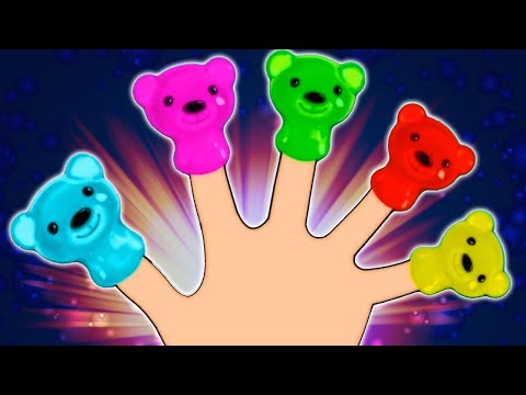 🧸 Colorful Gummy Bear Finger Family 🍬🌈 + Songs for Children | Hooplakidz Babysitter