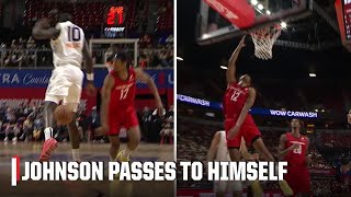 Tre Johnson passes it OFF THE DEFENDER to himself for an easy layup 😱 | 2025 NBA Summer League