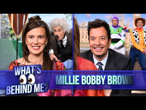What's Behind Me? with Millie Bobby Brown | The Tonight Show Starring Jimmy Fallon