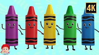 5 Little Crayons Jumping on the Bed - Colorful Nursery Rhyme for Kids