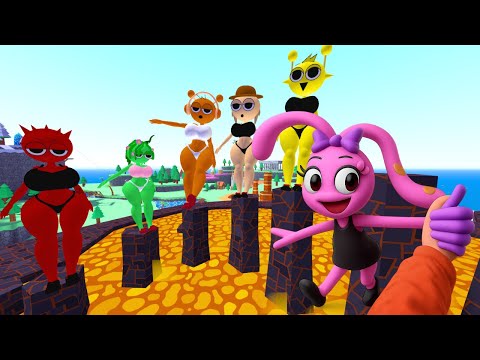 MISS PINKY SPRUNKI WITH BABY UDIN DIN DIN DUN in BARRY’S PRISON RUN! New Scary Obby! GMOD