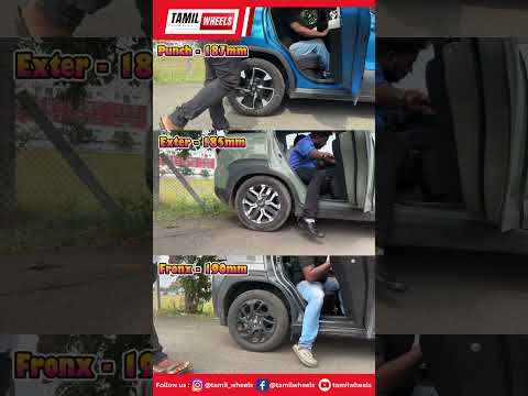 Ground Clearance Test | Rear Seat Comfort Test | Fronx Vs Exter Vs Punch |  #exter #punch #fornx